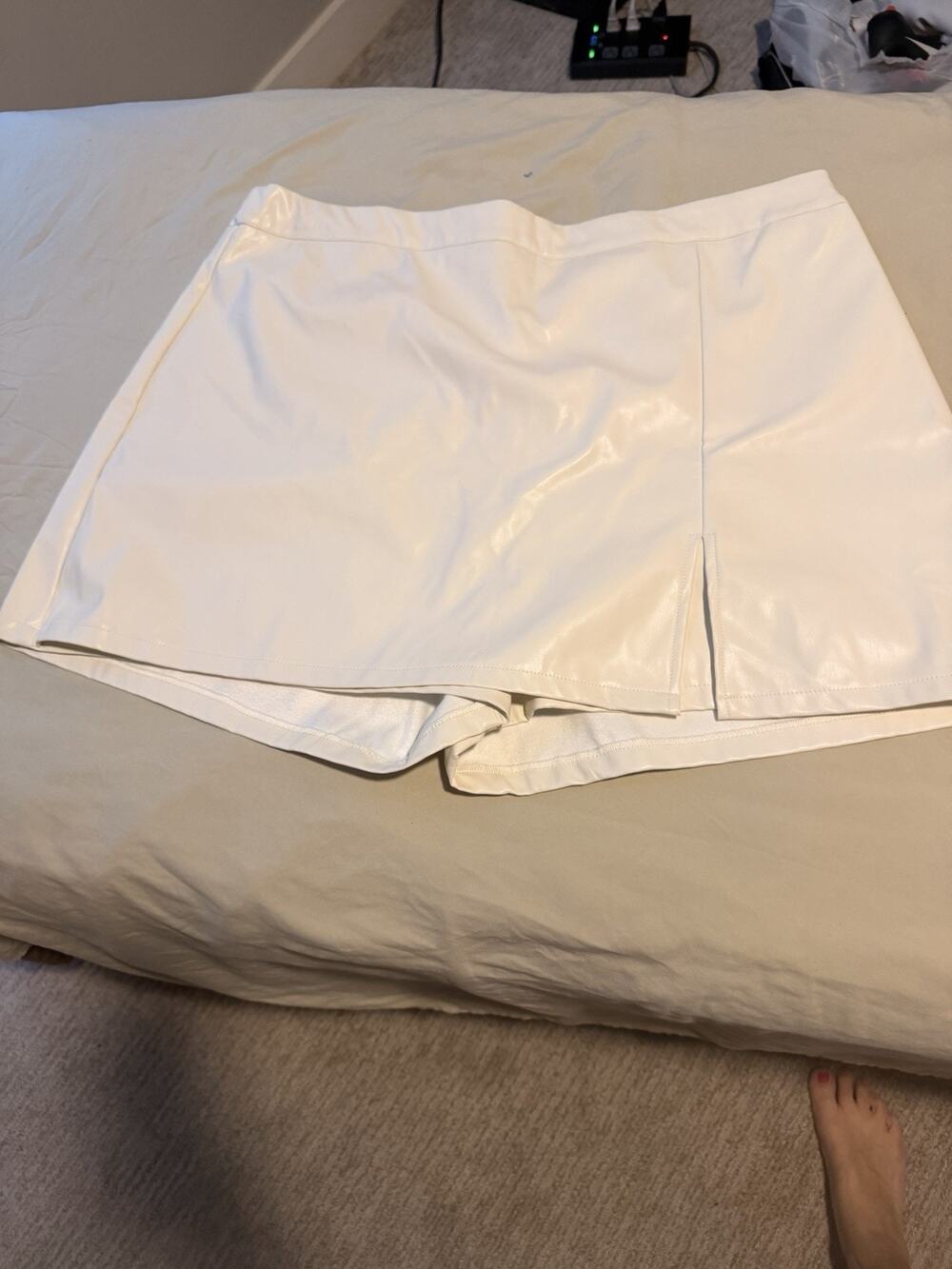 White Faux Leather Skort Skirt Plus Size 1X